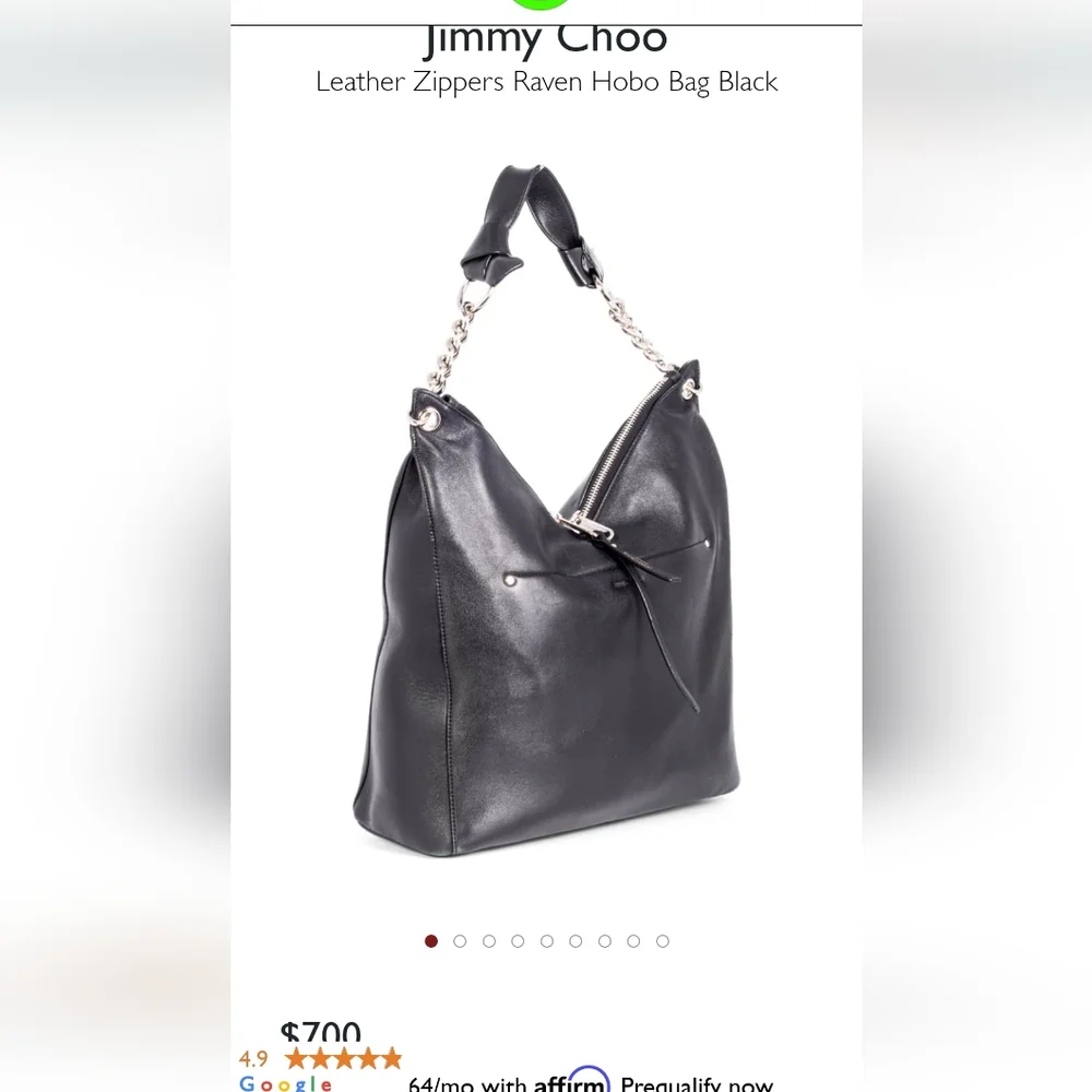 Authentic Jimmy Choo Raven Bag Black Nappa Leather - Picture 15 of 15